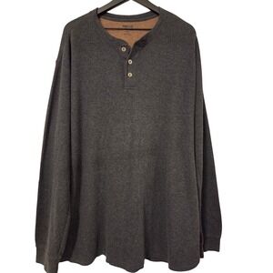 Guide Series Mens‎ Gray Long Sleeve Henley Shirt XLT Cotton Blend Soft
